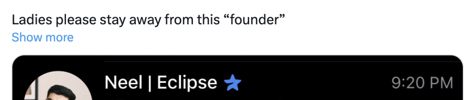 多名加密从业者发文指控，Eclipse创始人陷「性骚扰」风波缩略图