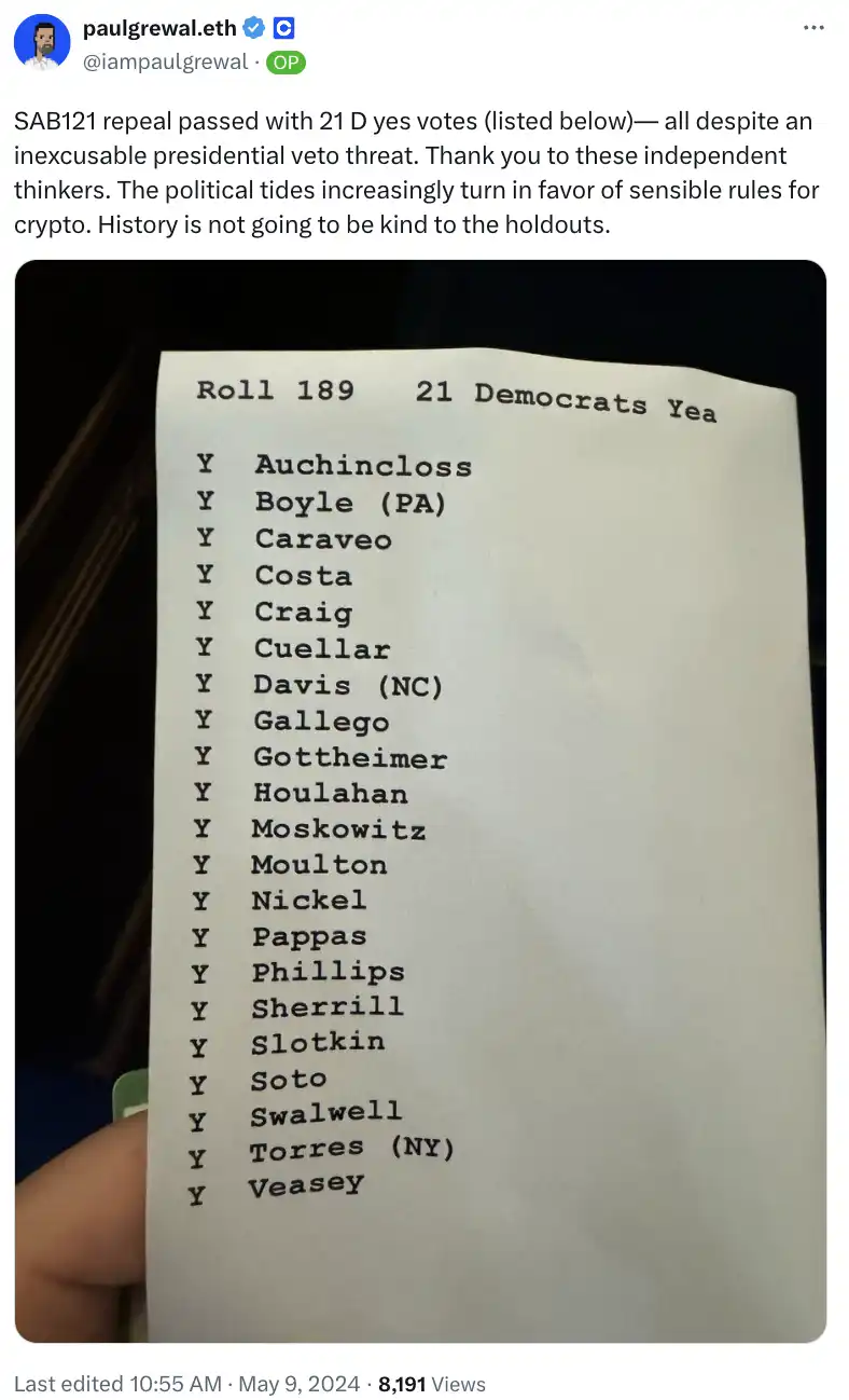 特朗普要「让 NFT 再次伟大」,加密货币正成为美国大选重要议题插图6 特朗普要「让 NFT 再次伟大」,加密货币正成为美国大选重要议题