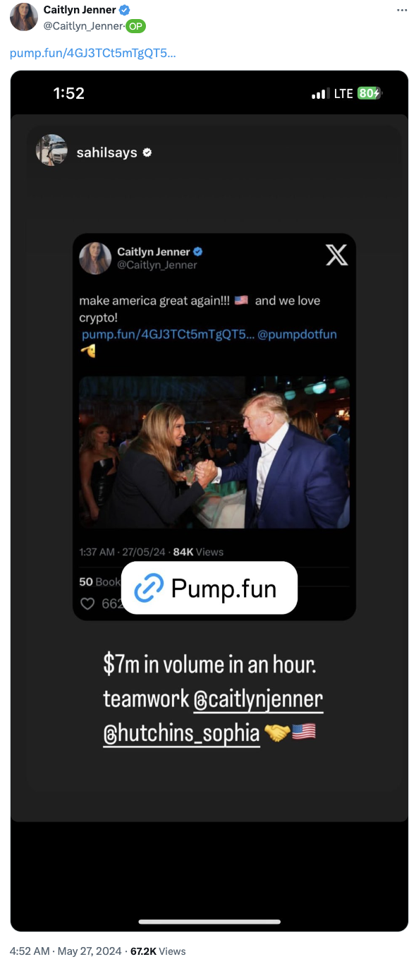 8 小时 160 倍,卡戴珊的变性继父发币了?插图2 8 小时 160 倍,卡戴珊的变性继父发币了?