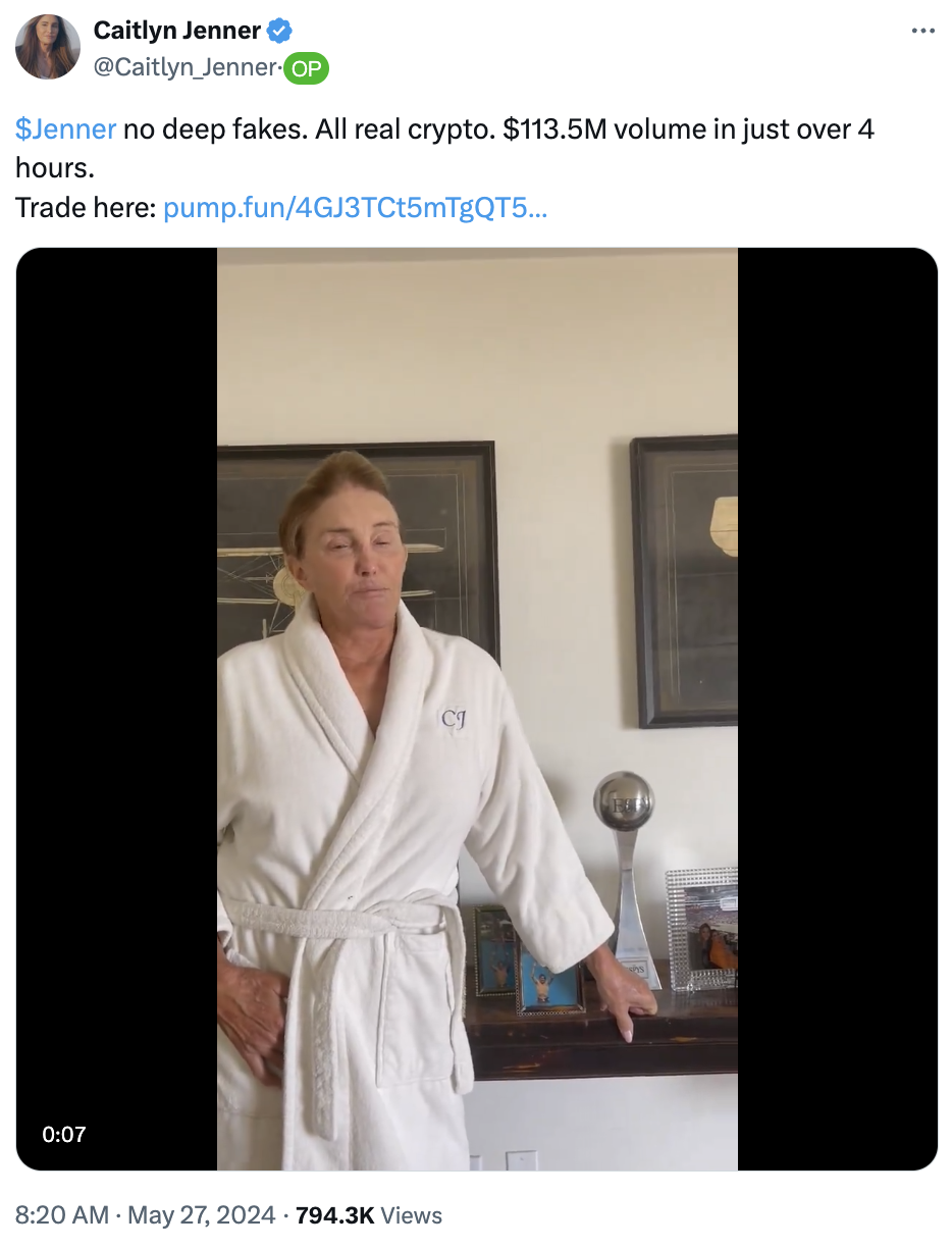 8 小时 160 倍,卡戴珊的变性继父发币了?插图6 8 小时 160 倍,卡戴珊的变性继父发币了?