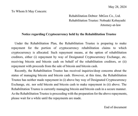 10年“门头沟”Mt.Gox接近尾声,14万枚BTC抛压来了?插图1 10年“门头沟”Mt.Gox接近尾声,14万枚BTC抛压来了?