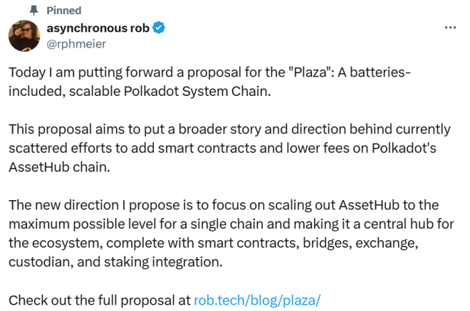 波卡联创提出一个集成智能合约、跨链桥等多种功能的系统链Plaza,这会带来波卡的崛起吗?插图 波卡联创提出一个集成智能合约、跨链桥等多种功能的系统链Plaza,这会带来波卡的崛起吗?