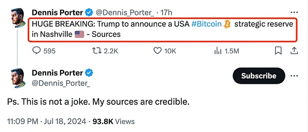 传特朗普或将宣布BTC为美国国家级战略储备插图 传特朗普或将宣布BTC为美国国家级战略储备