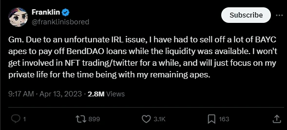 NFT巨鲸交易兴衰史:从获利1500多万美元到失去一切插图12 NFT巨鲸交易兴衰史:从获利1500多万美元到失去一切