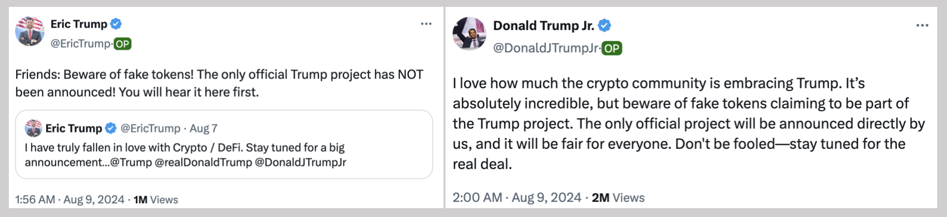 特朗普概念币RTR被「打假」,Meme市场上演「链上大逃杀」插图2 特朗普概念币RTR被「打假」,Meme市场上演「链上大逃杀」