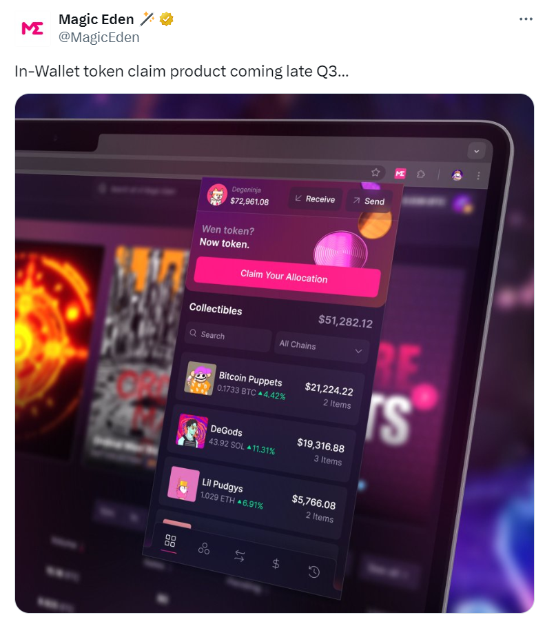 Magic Eden官宣发币,$ME价值几何?插图1 Magic Eden官宣发币,$ME价值几何?