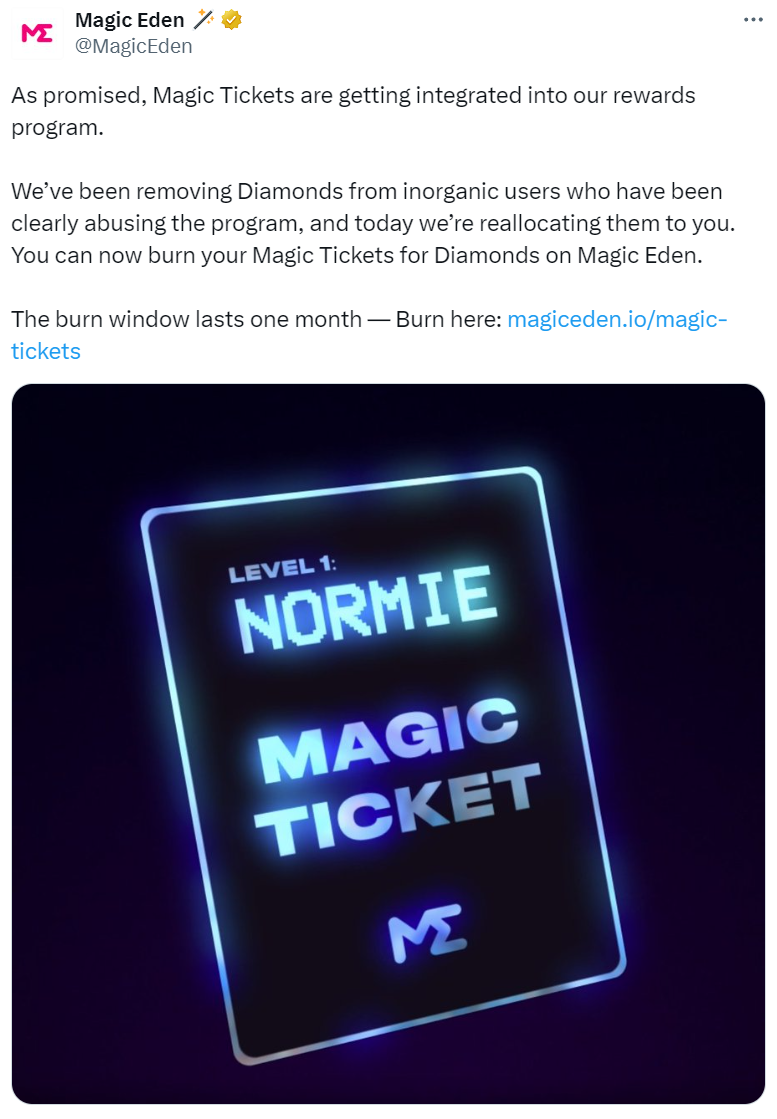 Magic Eden官宣发币,$ME价值几何?插图2 Magic Eden官宣发币,$ME价值几何?